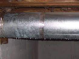 Condensation on air ducts Condensation in basement